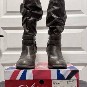 Diba Dark Brown Heeled Boots